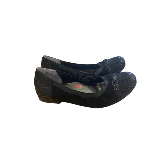 Ros Hommerson Rosita Womens Ballet Flat 8M Black Leather Comfort Shoes
